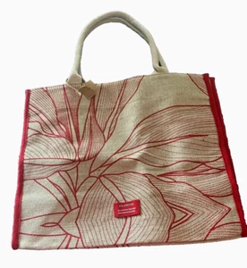 CLARINS Tote Bag Jute Burlap Shopping Tote Bag Shopper ECO-Friendly NEW - Picture 1 of 4