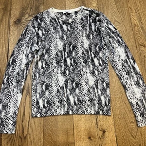 EQUIPMENT FEMME Silk/Cashmere Sweater Top Black Snake Print, Women's XS - Picture 1 of 9