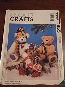VTG OOP McCalls Crafts 9498 10" Stuffed Bears & Clothes Little City Bears UC FF - Picture 1 of 5