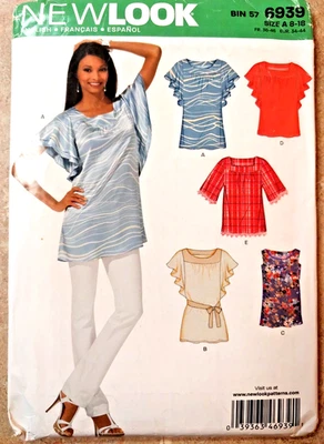 Simplicity NEW LOOK 6939 Tunic Tops 5-styles Size Misses 8 -10-12-14-16-18 - Image 1 of 4