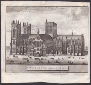 York Minster Cathedral England view engraving Kupferstich van der Aa 1707 - Bild 1 von 1