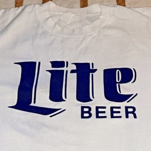 Vintage 1980's Miller Lite Beer 50/50 Shirt Promotional Shirt Made in USA OSFA - Picture 1 of 6