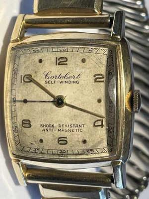 Cortebert Rare Vintage Men’s Watch 10k GF Bezel, Bretton 12k GF Top of  Band - Image 1 of 4