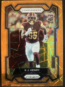 2023 Panini Prizm Orange Lazer K.J. Henry Rookie Commanders #400 - Picture 1 of 2