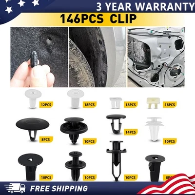 146PCS For Toyota Fender Door Hood Bumper Trim Clip Retainer Fastener Assortment - Image 1 of 4