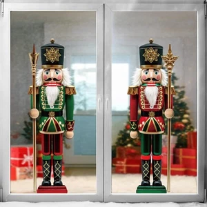 Christmas Window Clings Decorations: 2 Sheets Extra Large 3D-effect Nutcracke... - Picture 1 of 6