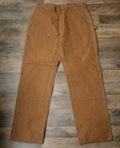 Carhartt Double Front Utility Work Pant 36x34 Brown Loose Fit Firm  - Picture 1 of 5