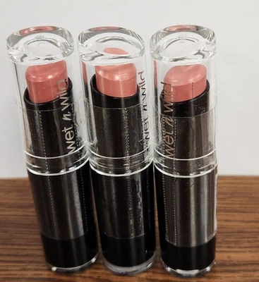 3 PCS WET N' WILD MEGALAST LIP COLOR #901B THINK PINK .11 OZ EACH NEW/SEALED - Image 1 of 4