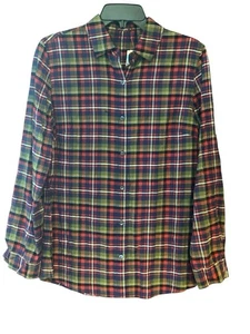 Camisa occidental J. McLaughlin talla S nueva con etiquetas Hunter verde roja a cuadros cuello abotonado - Imagen 1 de 6