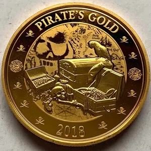 BARBADOS 25 CENTS 2018 PROOFLIKE,Pirates of Barbados Treasure Trove Collection - Picture 1 of 2