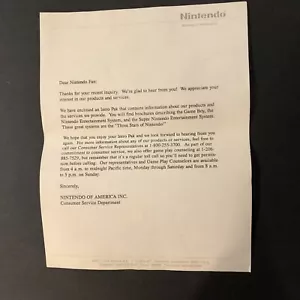 Correo de inserción de carta de fans de Nintendo of America - Imagen 1 de 3