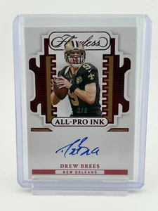 2023 Panini Flawless Drew Brees All-Pro Ink Auto Ruby /8 No. AP-DB - Bild 1 von 2