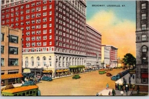 LOUISVILLE, KENTUCKY POSTCARD Street Scene, Broadway - Picture 1 of 2