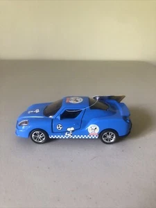 Peanuts 5" Diecast Blue Sports Car Pull Back Action Snoopy Speed Beagle NWT - Picture 1 of 6