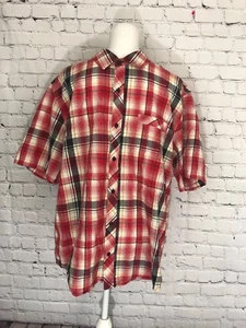 HORNYTOAD Short Sleeve Button Front  Red Plaid Mens X Large Shirt - Picture 1 of 7