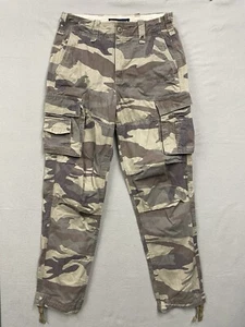 Abercrombie And Fitch Cargo Trousers Mens W29 Brown Camo Utility Military 29x30 - Picture 1 of 13