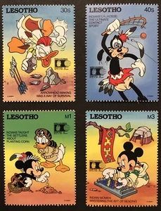 LESOTHO WORLD COLUMBIAN STAMP EXPO '92 DISNEY STAMPS SET MNH INDIANS ARROWHEADS - Picture 1 of 1