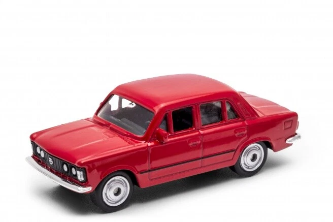 Welly Fiat 125 rosso scala 1:60 1:64 3 pollici pressofuso modellino auto blister - Immagine 1 di 1