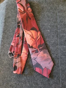 Corbata floral vintage Windridge audaz, colores rojos ricos profundos - Imagen 1 de 4