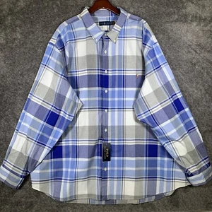 Ralph Lauren Hemd Herren 4XB Button-Down Langarm kariert blau Oxford Blau NEU! - Bild 1 von 14