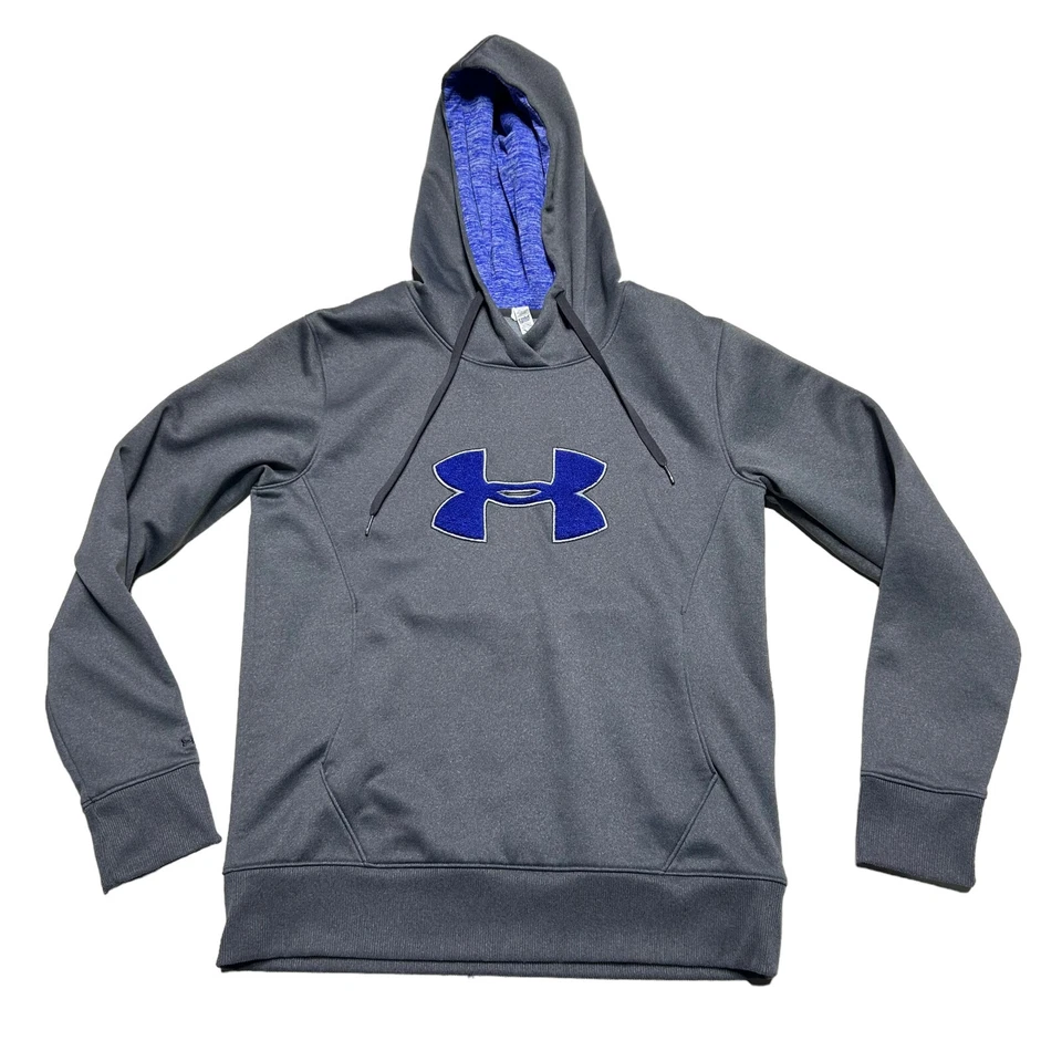 Under Armour Storm Fleece Cold Gear Hoodie Womens Medium Charcoal Sweatshirt - Image 1 of 4