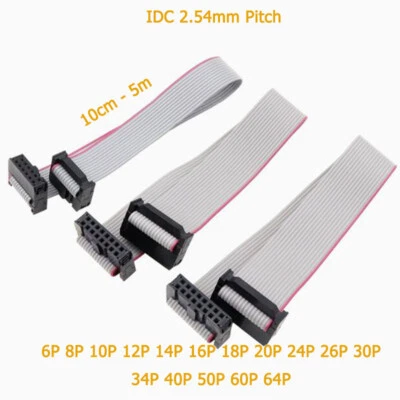 IDC 2.54mm Pitch 6-64 Pin Flat Ribbon Cable Female Connectors Length 10CM - 5M - Image 1 of 4