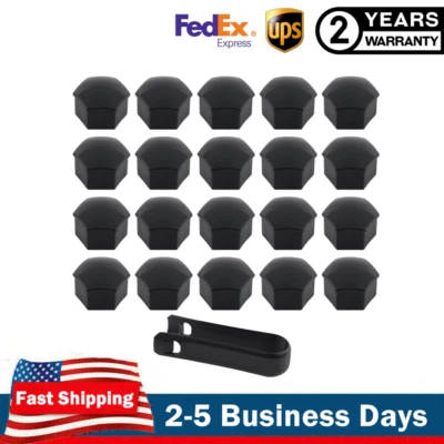 20x 21mm For Tesla S Wheel Lug Nut Bolt Srew Dust Cover Caps Clip Black 2012- - Image 1 of 4