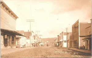Myrtle Point Oregon RPPC Street Scene Business District early 1900s - Picture 1 of 2