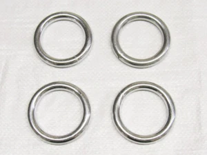 X4 Anelli Tondi Zincati 10MM x 50MM - Catena Corda per Tessitura Acciaio Saldato O - Foto 1 di 1