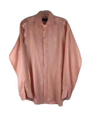 Etro Mens Dress Shirt Button front 41 Pink coral XL Italy striped work dressy  - Image 1 of 4