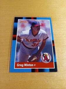 1988 DONRUSS #505 GREG MINTON California Angels Baseball Card, Pitcher, RP. (VG) - Picture 1 of 2