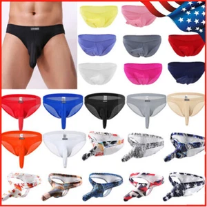 Men Elephant Nose Briefs Ice Silk Underwear Bikini Sexy Pouch Lingerie Panties# - Picture 1 of 87