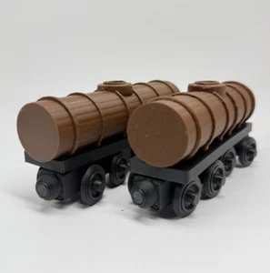 Wooden Railway 2 Large Tanker Train Custom Made Thomas & Friends, Brio - Brown - Picture 1 of 11