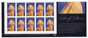 Scott #2967 Marilyn Monroe Plate Block of 10 Stamps - MNH Bottom - Picture 1 of 1