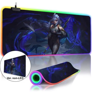 Genshin Impact Shenhe LED Extended Mousepad Large Anime Girl RGB Gaming Desk mat - Picture 1 of 13