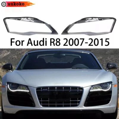Car Front Headlight Lens Cover Shell Clear Replacement For Audi R8 2007-2015 Foto 1 de 4