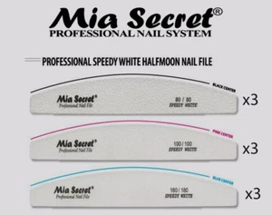 Mia Secret Lima Unghie Mezzaluna Speedy Bianco 3pz 180/180/100/100 80/80 Scegli la tua - Foto 1 di 4