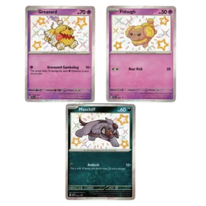 Juego de 3 pegatinas Paldean Fates Tech promociones Fidough 069 Greavard 070 Maschiff 071 - Imagen 1 de 2