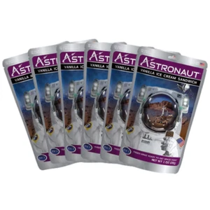 Astronaut Foods Freeze-Dried Ice Cream Sandwich, NASA Space Dessert, Vanilla, 6 - Picture 1 of 12