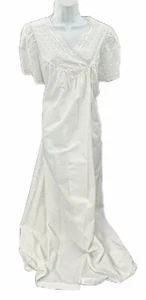 Medium Go Softly White Robe Lace Textured Lounge Lingerie Lightweight - Picture 1 of 6