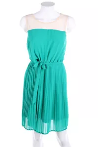 even&odd Abendkleid Cocktailkleid Plissee Mesh Einsatz L smaragdgrün NEU - Bild 1 von 4