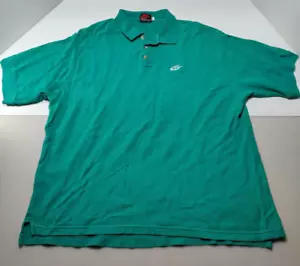 VTG Nke Super Sports Wear Pullover Polo Sirt XXL Embroidered Logo Turquoise - Picture 1 of 9