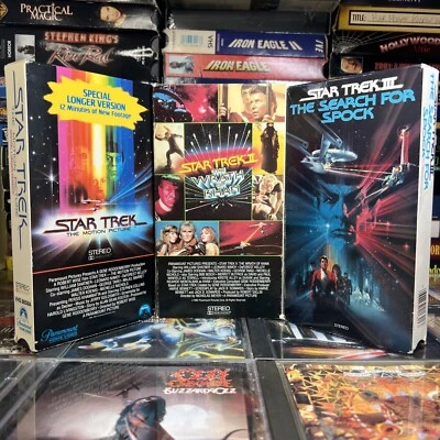 Star Trek 1-3 VHS Lot Tested Motion Picture / Khan / Spock Early Hi-Fi Versions - Image 1 of 4