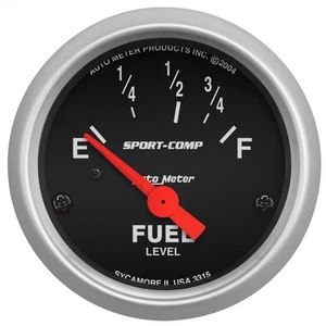 Autometer Sport-Comp 2-1/16in Fuel Level Gauge 73-10 Ohm Short Sweep Electric... - Picture 1 of 3