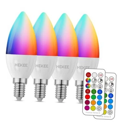  E12 Bombillas LED Candelabro, Vela Cambiante de Color, B11 4 Unidades (Pack de 1) Foto 1 de 4