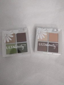Paleta de sombras de ojos ULTA Beauty lote 2 cuádruples 4 sartenes neutro verde marrón nueva mini - Imagen 1 de 5