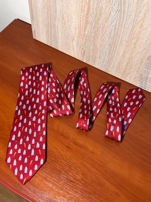 Corbata Bvlgari Bulgari Davide Pizzigoni 7 pliegues roja 100 % seda hecha en Italia Foto 1 de 4