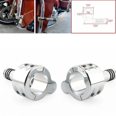 1-1/4" 32mm protetor de motor rodovia pés pinos cromados para Harley-Davidson 1 par - Imagem 1 de 4