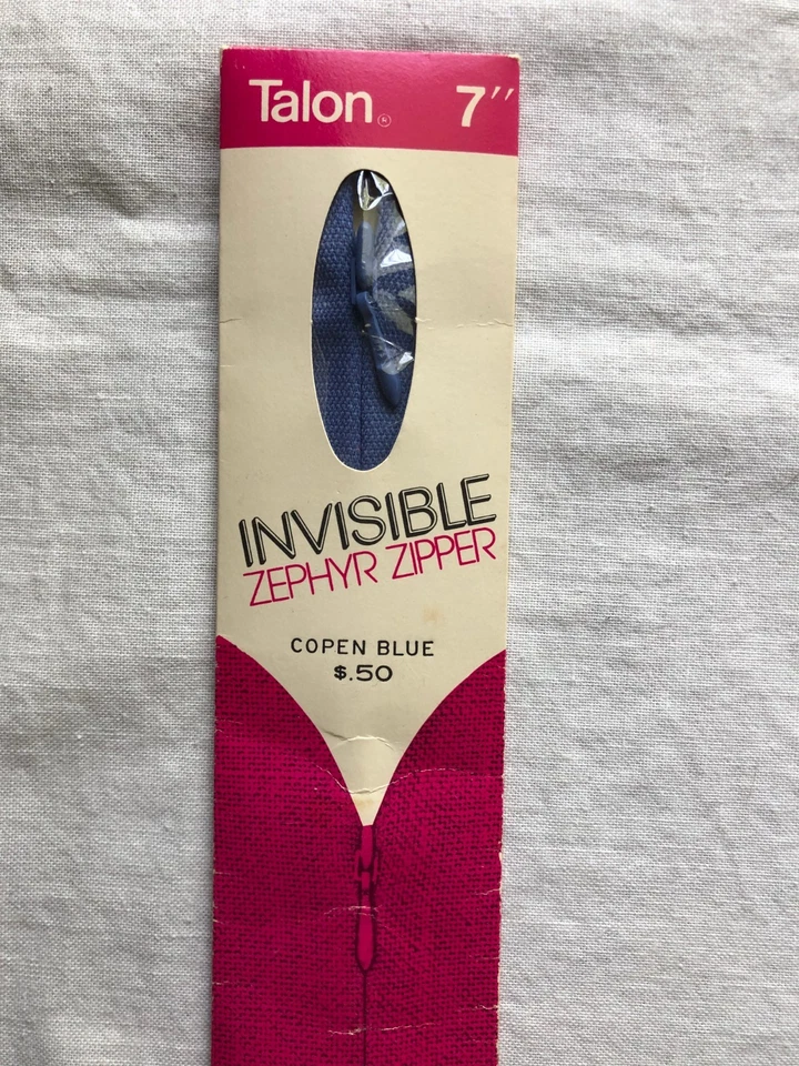 Vintage New Talon 7" Invisible Zipper Copen Blue Nylon Coil - Image 1 of 1