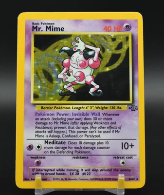 Pokemon TCG Mr. Mime 06/64 Jungle Holo Crease - Image 1 of 2